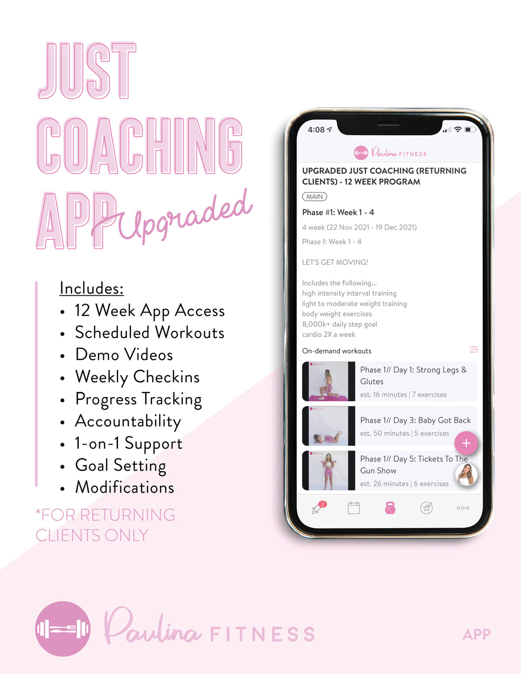 Just Coaching App Upgraded (Returning Clients)